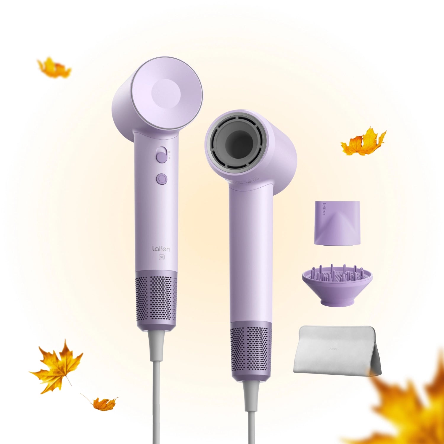 Fall bundle deal – Laifen SE hair dryer in purple with storage bag